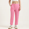 Straight Fit High Rise Solid Trousers