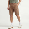 Solid Comfort Fit Cargo Shorts