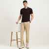 Relaxed Fit Mid Rise Solid Trousers