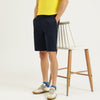 Men Solid Comfort Fit Twill Pull Up Chino Shorts
