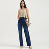 Women Straight Fit Solid High Rise Jeans