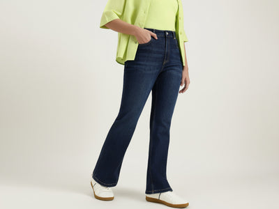 Bootcut Fit High Rise Solid Jeans