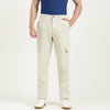 Comfort Fit Mid Rise Solid Cargo Pant