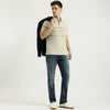 Men Straight Fit Solid Mid Rise Jeans