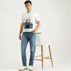Men Slim Tapered Fit Solid Mid Rise Jeans