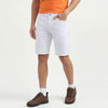 Solid Comfort Fit Denim Shorts
