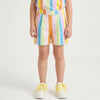 Girls Regular Fit Stripe Mid Rise Shorts