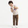 Boys Solid Straight Fit Cargo Pocket Twill Tape Pants