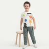 Boys Solid Straight Fit Cargo Pocket Twill Tape Pants
