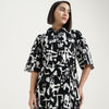Regular Fit Spread Collar Printed Dress