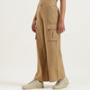 Solid Straight Fit Cargo Trousers