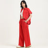 Straight Fit High Rise Solid Trousers