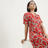 Regular Fit Resort Collar Printed Dress