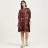 Regular Fit Mandarin Collar Printed Dress