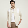 Slim Fit Semi-Cutaway Collar Self Design Shirt