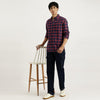 Men Regular Fit Button Down Checkered Oxford Windowpane Shirt