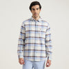 Regular Fit Button Down Collar Checked Shirt