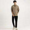 Men Regular Fit Button Down Checkered Oxford Plaid Shirt