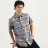 Relaxed Fit Spread Collar Check Shirt