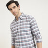 Regular Fit Button Down Checkered Casual Shirt
