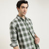 Regular Fit Button Down Checkered Casual Shirt