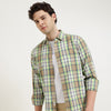 Regular Fit Spread Collar Checkered Shirt
