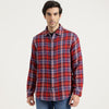 Regular Fit Spread Collar Checked Shirt