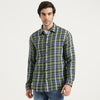 Regular Fit Spread Collar Checked Shirt