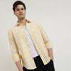 Regular Fit Spread Collar Checkered Shirt