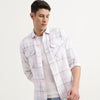 Regular Fit Spread Collar Checked Shirt