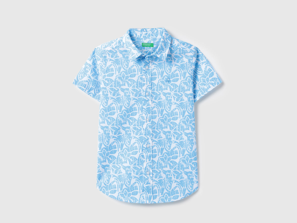 Boys Regular Fit Spread Printed Casual Shirt