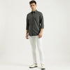 Men Slim Fit Regular Collar Solid Shirt