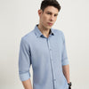 Slim Fit Spread Collar Solid Shirt