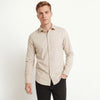 Slim Fit Spread Collar Solid Shirt