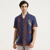 Relaxed Fit Resort Collar Striped Shirt