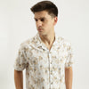 Men Relaxed Fit Resort Collar Floral Shirt