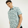 Men Relaxed Fit Spread Collar Floral Print Shirt