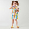 Girls Regular Fit Square Neck Stripe Top