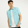 Men Regular Fit Spread Collar Solid Linen Shirt
