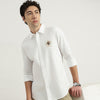 Regular Fit Spread Collar Embroidered Shirt