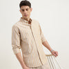 Regular Fit Button Down Collar Striped Shirt
