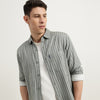 Regular Fit Spread Collar Striped Shirt