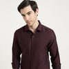 Regular Fit Cut Away Textured Formal Shirt