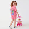 Girls Regular Fit Spread Collar Solid Cotton Slub Shirt