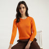 Women Round Neck Solid Top