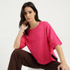 Women Round Neck Solid Top