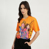 Women Round Neck Graphic Print T-Shirt