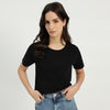 Women Round Neck Solid T-Shirt