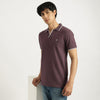 Men Regular Fit Johnny Collar Solid Polo T-Shirt