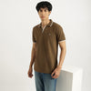 Men Regular Fit Johnny Collar Solid Polo T-Shirt